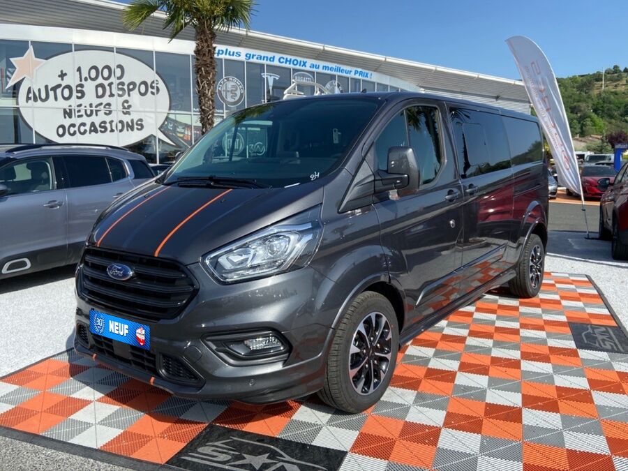 FORD TRANSIT CUSTOM - 320 L2H1 2.0 TDCI 185 MHEV SPORT DOUBLE CABINE ATTELAGE (2022)